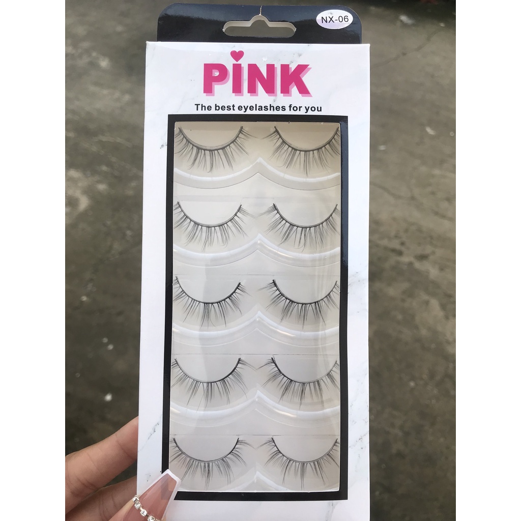 Lông Mi Giả Tự Nhiên Cao Cấp  5 Cặp PINK Cao Cấp