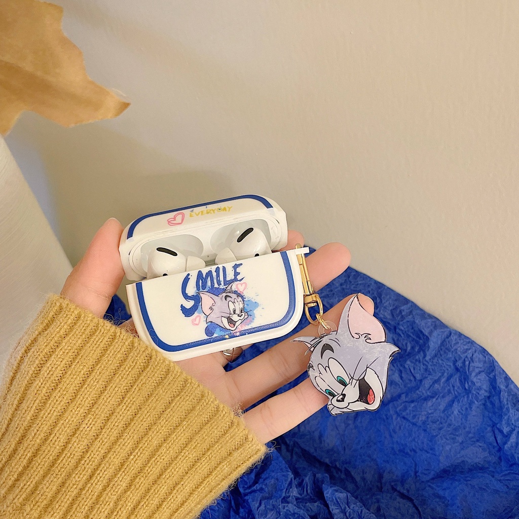 Vỏ Bảo Vệ Hộp Sạc Tai Nghe compatible AirPods3 Pro compatible AirPods3 2Gen Hình Mèo Và Chuột Dễ Thương