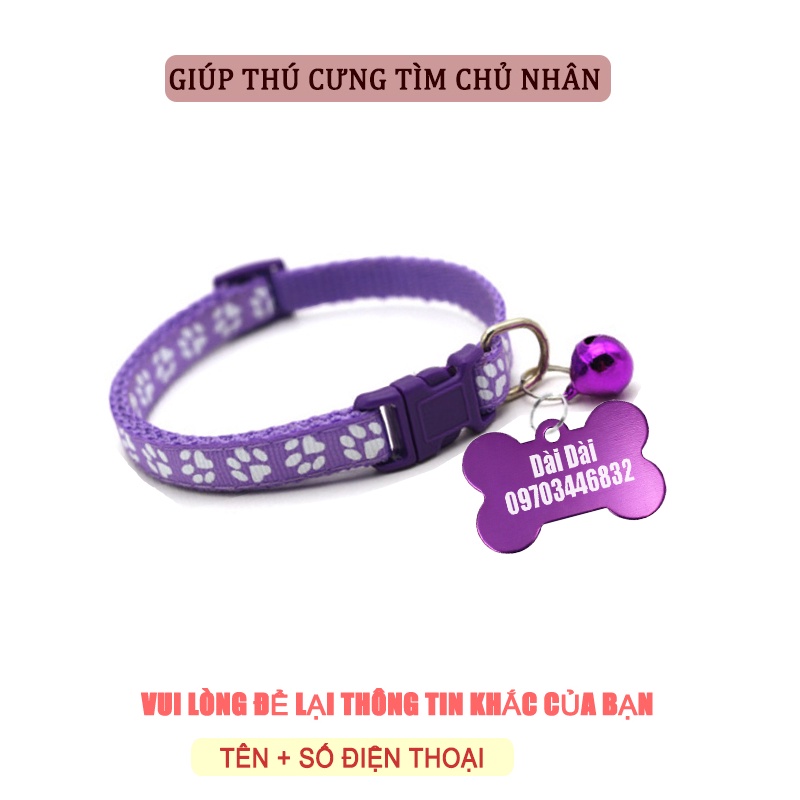 Thẻ Tên Thú Cưng -  Vòng đeo cổ 2 lớp cho chó mèo