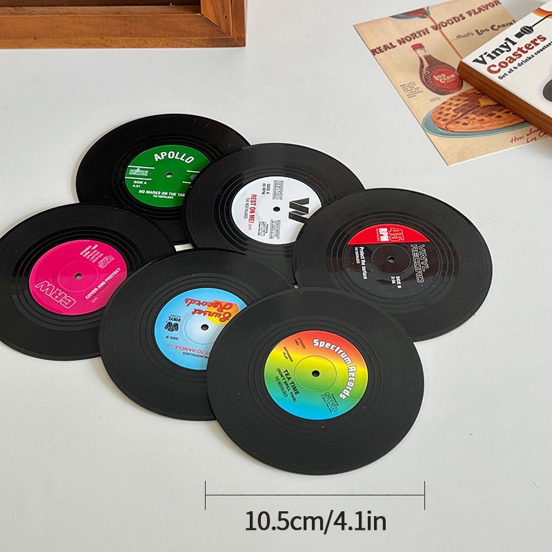 Set 2/4/6 Tấm Lót Đĩa CD Vinyl Sáng Tạo Dùng Làm Đạo Cụ Chụp Ảnh