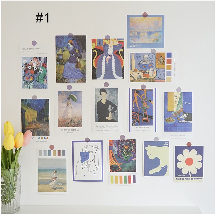 Bộ 30 Tấm Giấy Dán Tường Trang Trí Kiểu Retro Bắc Âu Dễ Thương