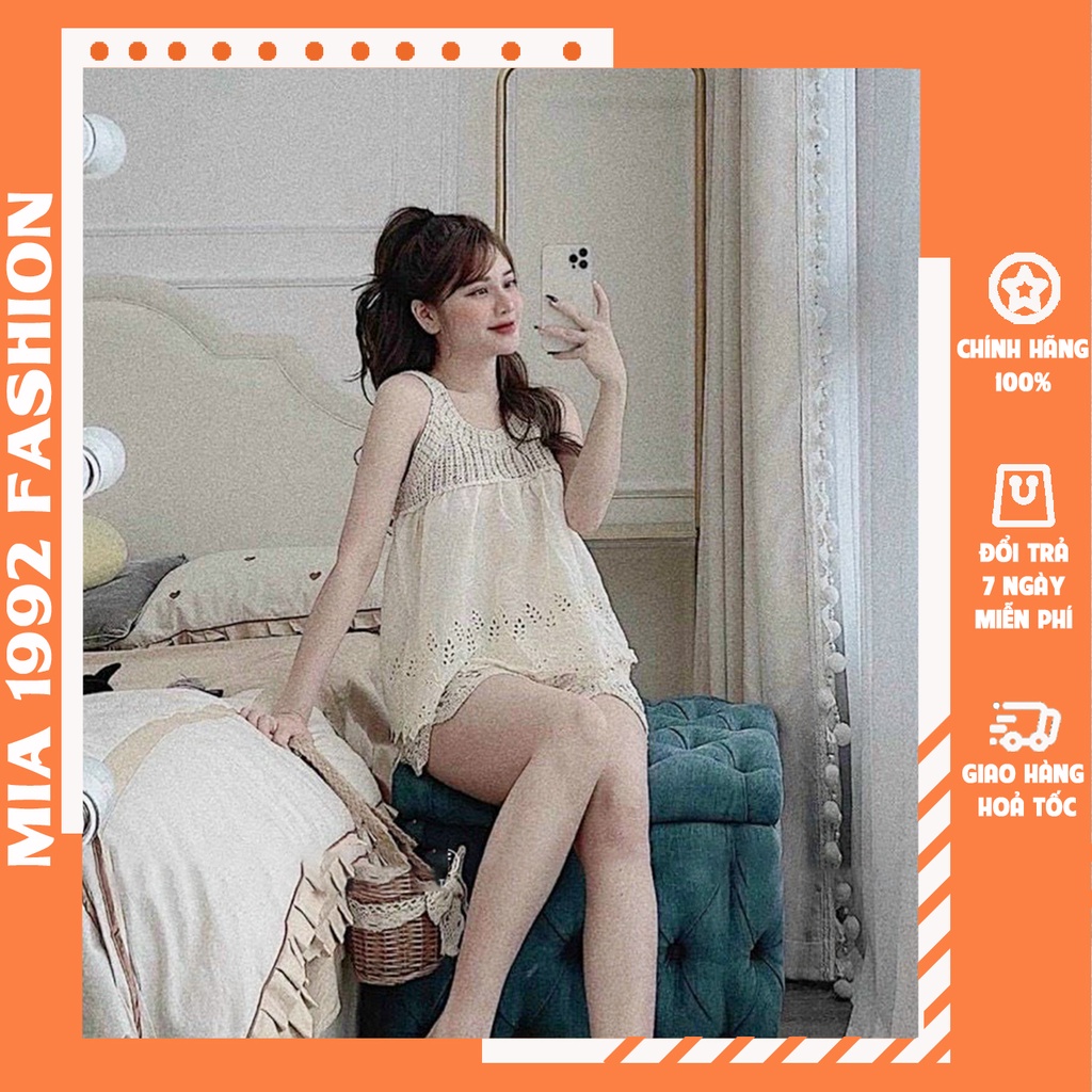 Đồ bộ nữ MIA 1992 cao cấp - Đồ bộ bikini ren thời trang đi biển sexy bán theo set gồm áo bra, quần sooc