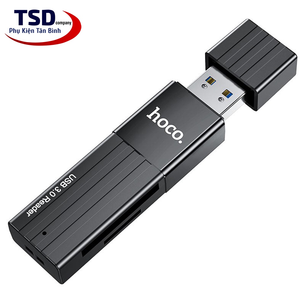 Đầu Đọc Thẻ Nhớ 2.0 / 3.0 Hoco HB20 Chính Hãng, Khe Cắm Thẻ SD &amp; Micro SD