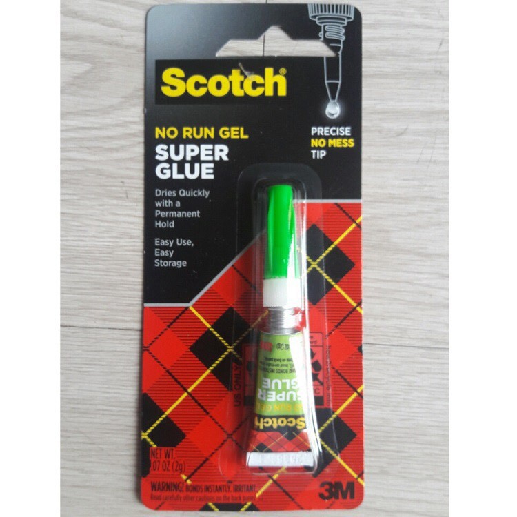 [ HCM ] Keo dán đa năng siêu dính dạng sệt No Run Gel Scotch Supper Glue 3M AD113 2g