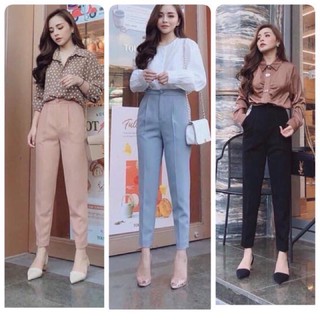 Quần âu nữ công sở 1 khuy cúc bọc vải cực đẹp