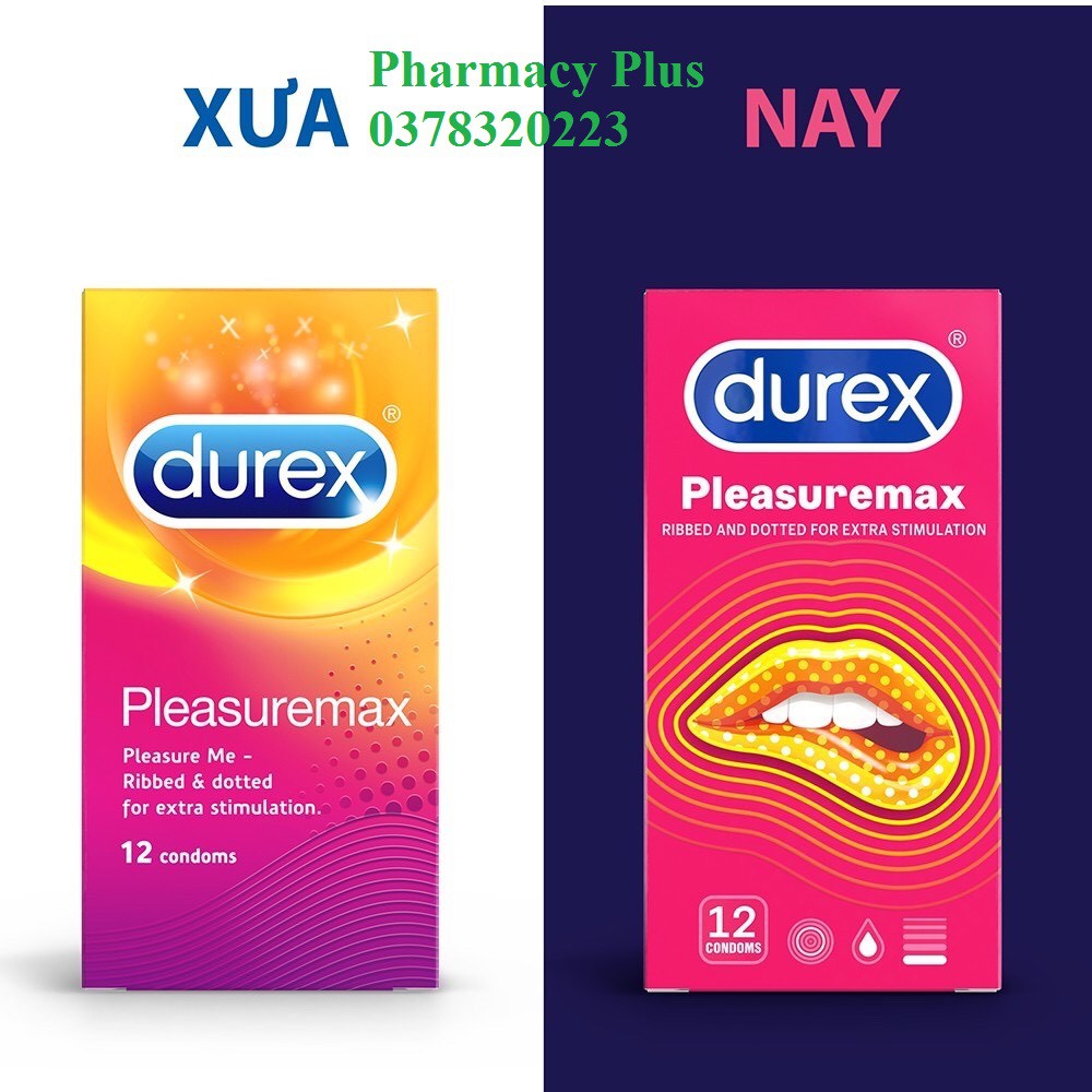 Bao cao su Durex Pleasuremax 3-12 bao. Thăng hoa cảm sú. Phân phối bởi DKSH Việt Nam Cam kết hàng thật 100%