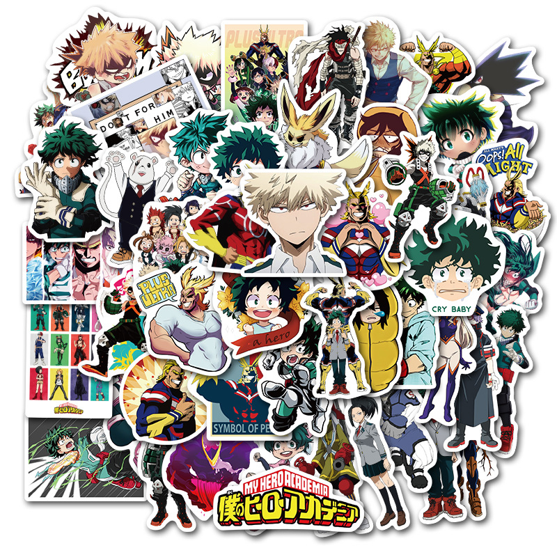 50Pcs/Set ❉ My Hero Academia Series 02 Stickers ❉ Midoriya Izuku Bakugou Katsuki Todoroki Shoto Anime Cartoon DIY Fashion Mixed Doodle Decals Stickers