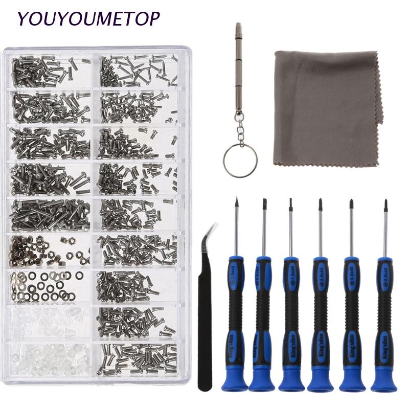 Set tua vít và nhíp đầu cong dụng cụ sửa mắt kính