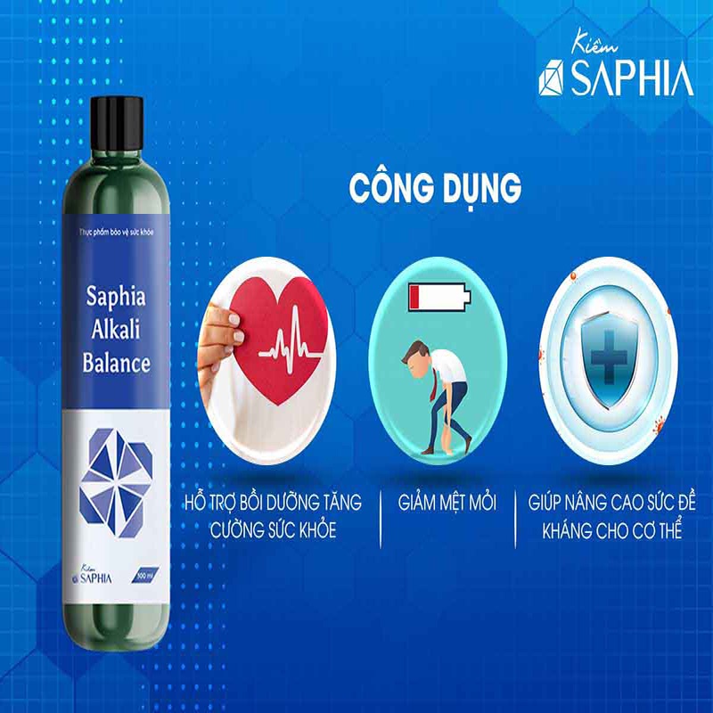 Combo 1 chai KIỀM SAPHIA X300, 1 chai X50, 1 chai Kiềm Cân bằng, 1 chai Kiềm Xương Khớp hoàn toàn từ thảo dược