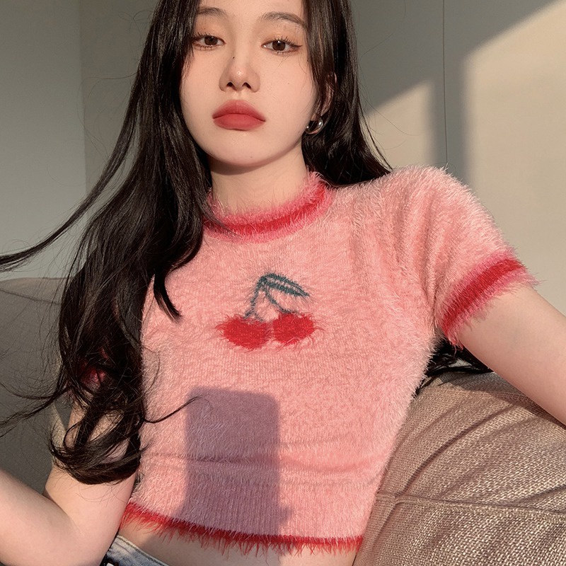 Áo Thun Croptop Ngắn Tay Ôm Dáng Thời Trang Gợi Cảm Cho Nữ