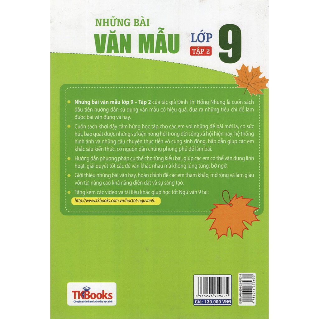 Sách - Những Bài Văn Mẫu Lớp 9 (Tập 2) - MCBooks | BigBuy360 - bigbuy360.vn