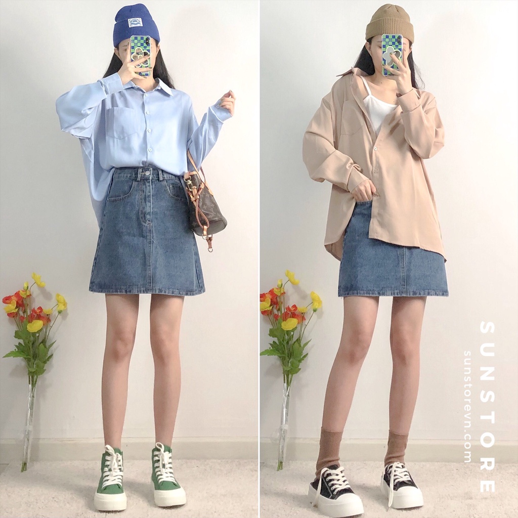 Áo sơ mi nữ tay dài basic nhiều màu Ulzzang