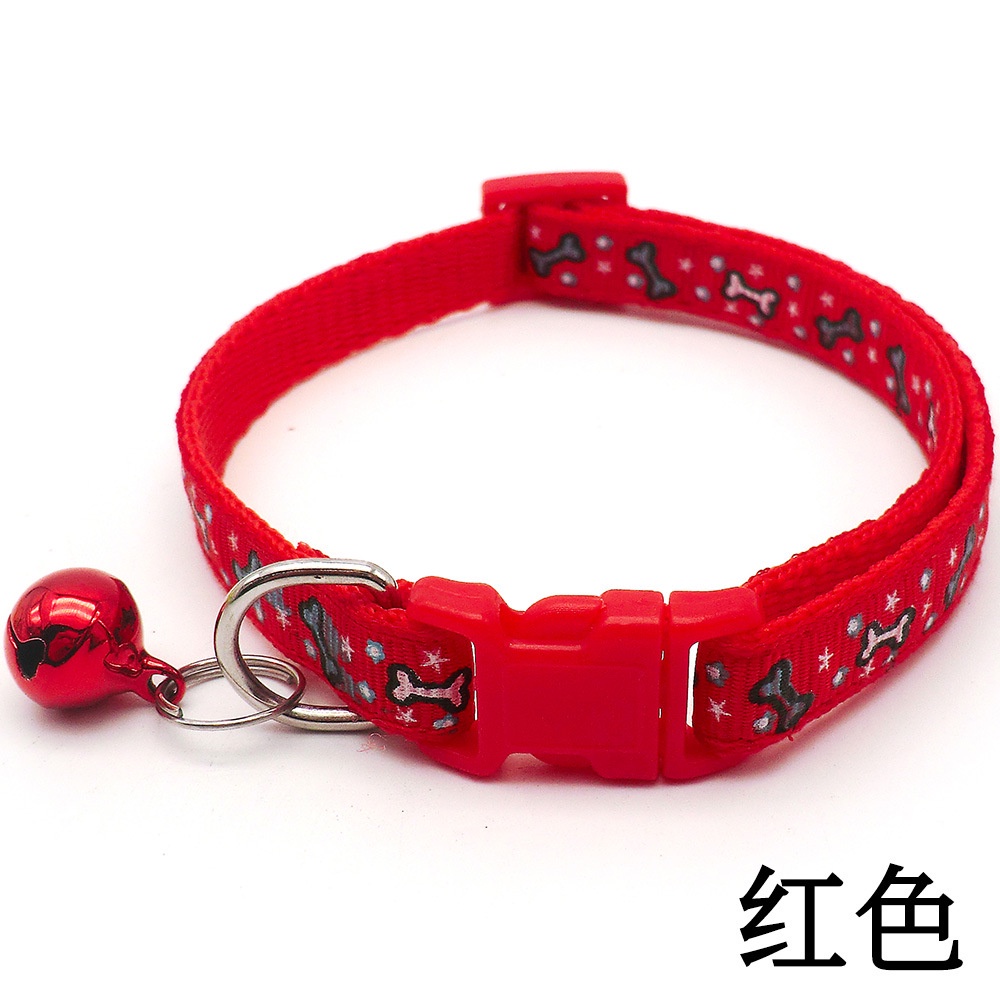 Vòng cổ cho chó hình xương thiết kế dày dặn và chắc chắn màu sắc nổi bật có kèm lục lạc leng keng