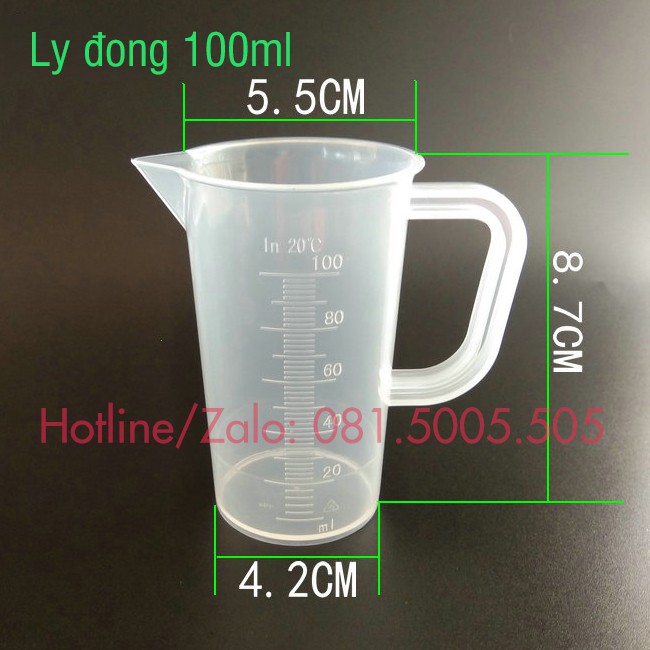 Ly đong nhựa dung tích 50ml, 100ml có vạch chia định lượng - Ca đong định lượng pha chế dung tích 50ml, 100ml