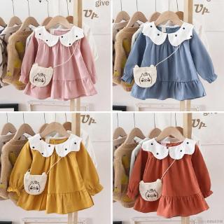 Đầm họa tiết chấm bi tay dài dành cho bé gái