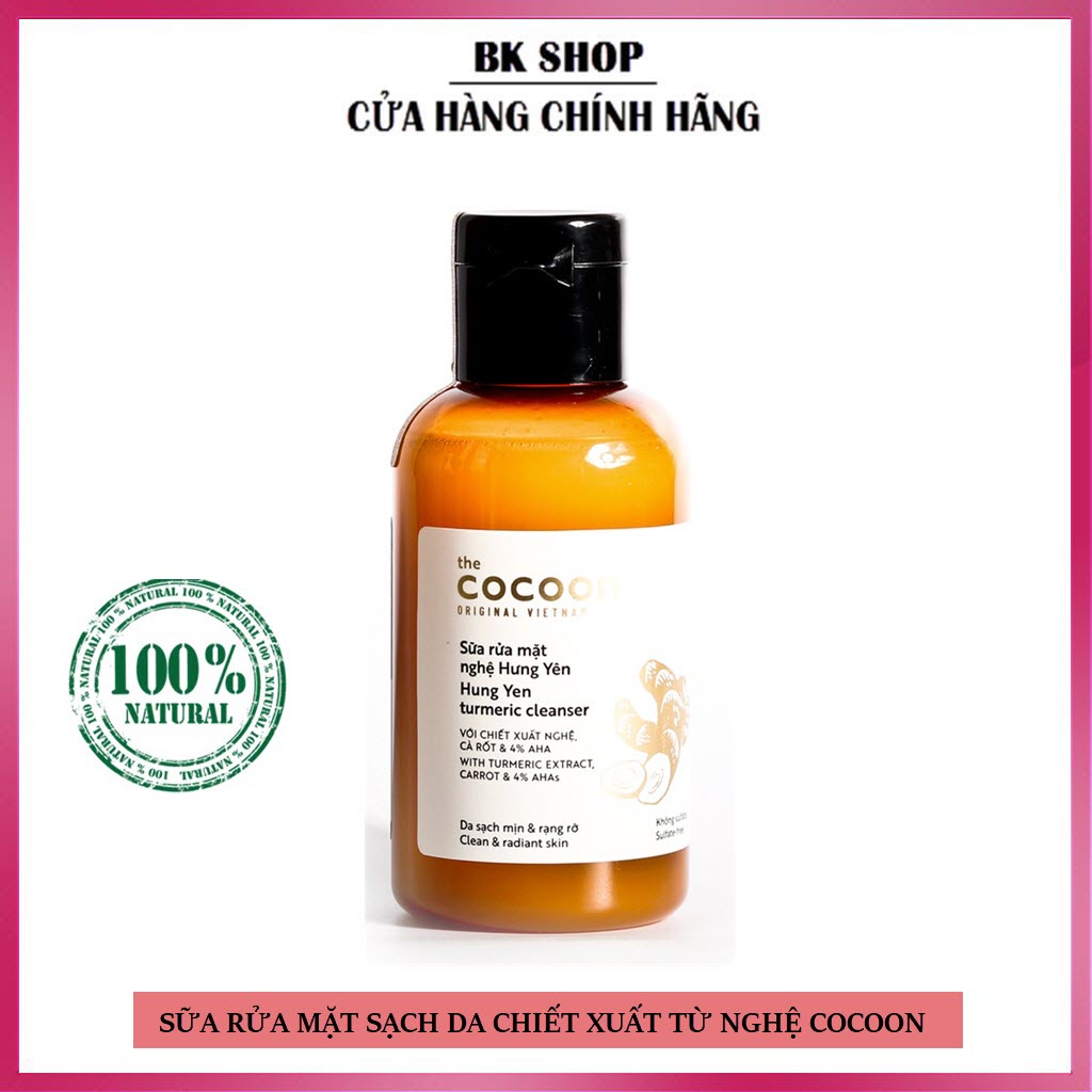 [Chính Hãng] Sữa rửa mặt nghệ Hưng Yên Cocoon giúp da sạch mịn và rạng rỡ 140ml
