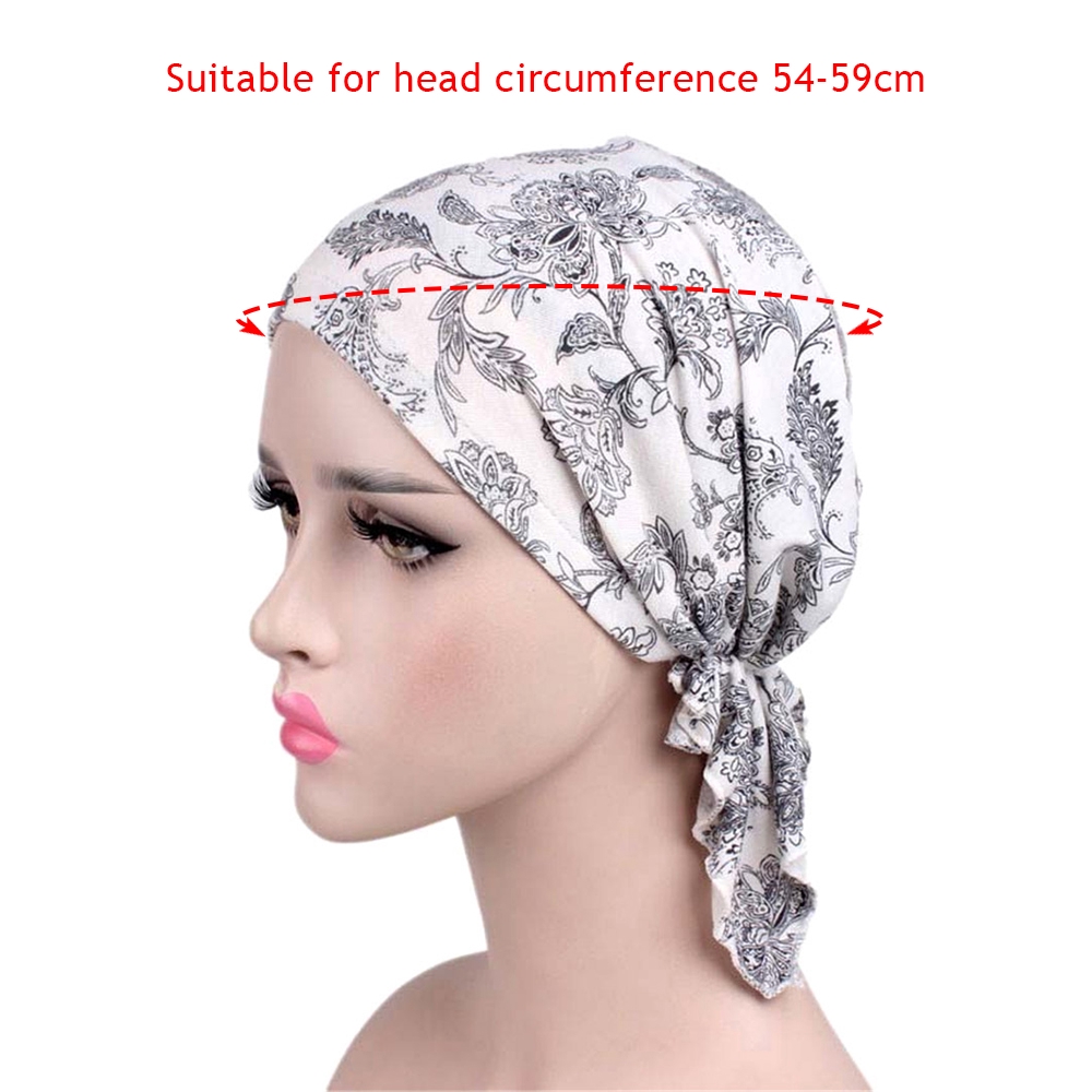 Mũ Turban Trùm Đầu Kiểu Hồi Giáo Phối Bèo Dễ Thương Cho Nữ