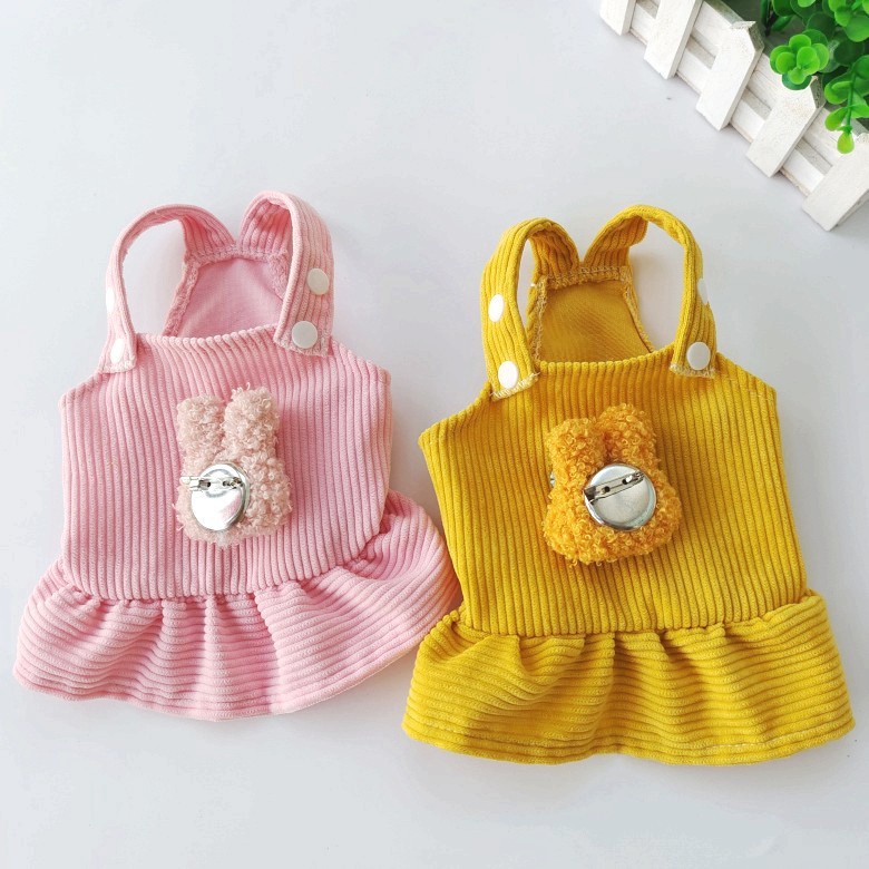 [27Pets] Váy Yếm Vải Nhung Trang Trí Búp Bê