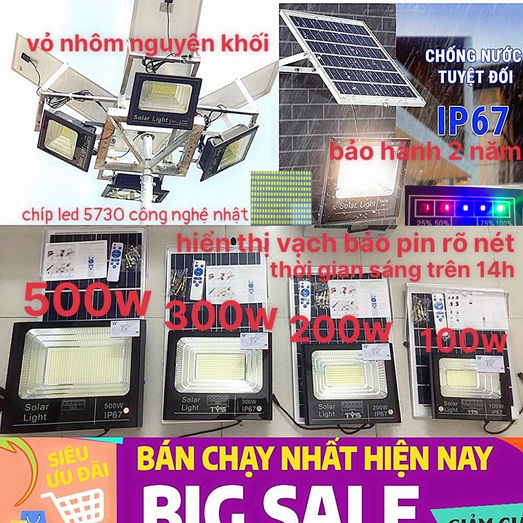 Đèn Năng Lượng Mặt Trời Thương Hiệu TYS 500w 400w 300w 200w 100w đèn pha năng lượng chống nước IP67 bảo hành