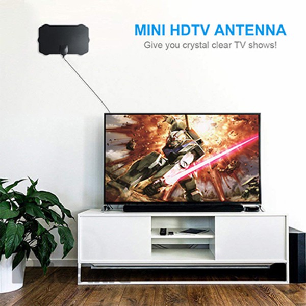 Ăng-ten mini ngoài trời cho TV HD khoảng cách 60m hỗ trợ 1080p dây kết nối Type F kèm cáp điện