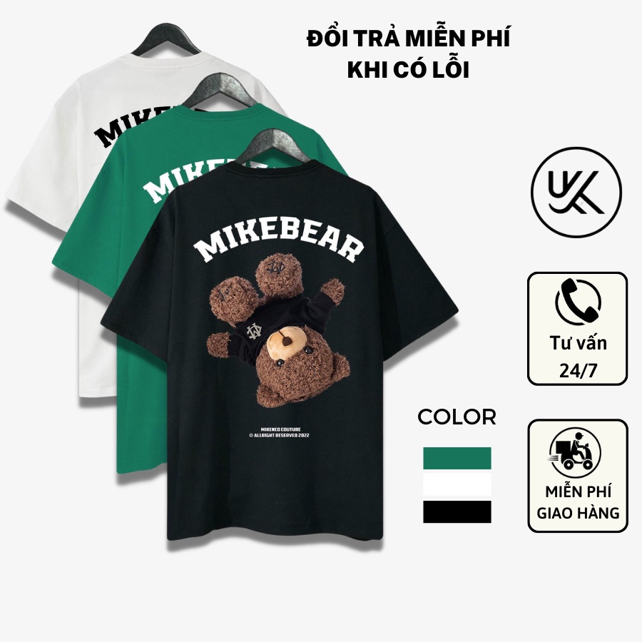 Áo Thun Tay Lỡ MIKENCO MIKEBEAR, áo phông unisex Form rộng oversize, chất liệu Cotton. KKIM Shop
