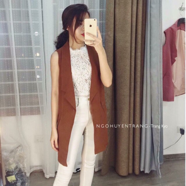 Áo vest ghile dáng dài hàng chuẩn may kĩ chất liệu vải kaki mềm đẹp chuẩn form dáng dễ kết hợp với nhiều loại áo &&&&&&