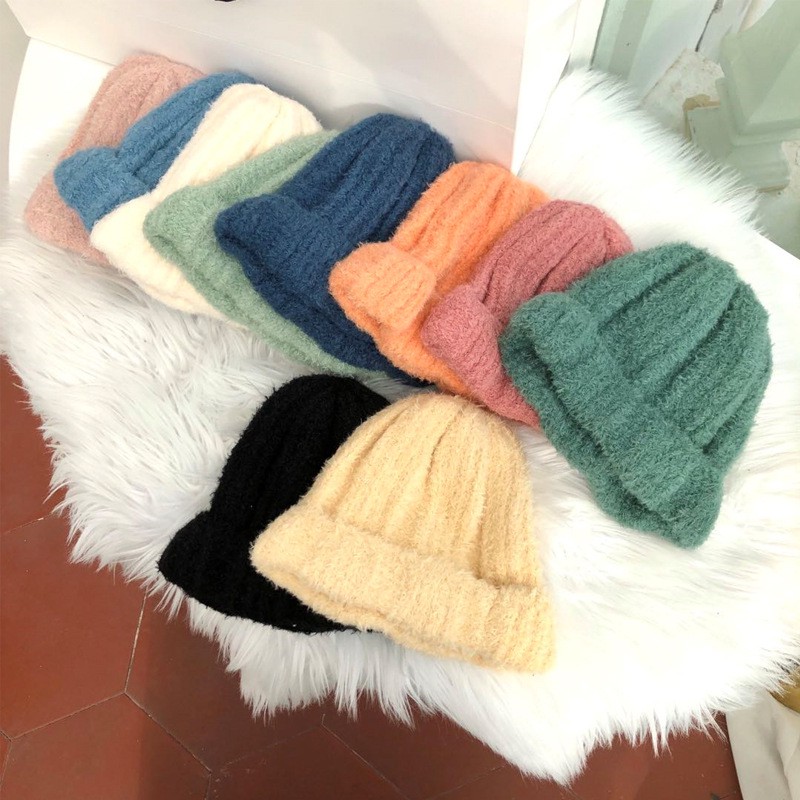 Mũ Len Hàn Quốc Nữ Ulzzang Siêu Xinh Chất Len Dày Dặn Ấm Áp