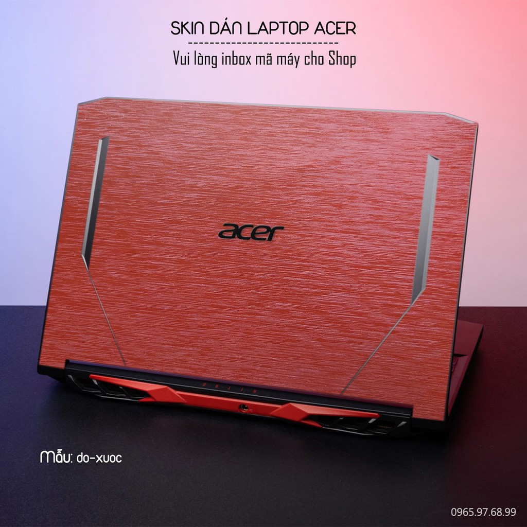 Skin dán Laptop Acer in màu đỏ xước (inbox mã máy cho Shop)