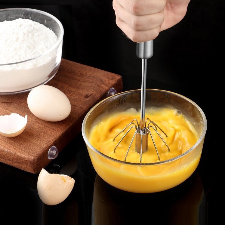 Cây Đánh Trứng Cầm Tay Thép Không Gỉ Tự Xoay Tiện Lợi - Dụng cụ tạo bọt cà phê đa năng