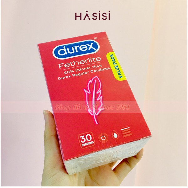 Bao Cao Su Siêu Mỏng DUREX - Fetherlite 20% Thinner Than Durex Regular Condoms (Bao Cao Su - 30 Cái)