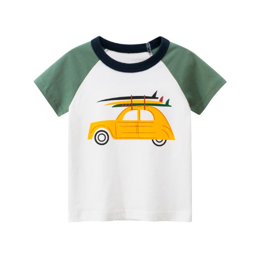 Áo bé trai KIDS áo thun cho bé in hình máy bay ngộ nghĩnh chất cotton hàng tiêu chuẩn