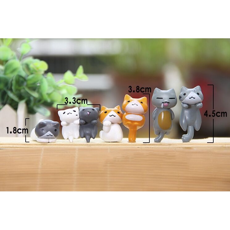 Bộ 6 Búp Bê Mèo Nhật Bản / Hổ / Mèo Hoang Dã / Sáng Tạo / Tươi Mới / Micro-Landscape Dễ Thương