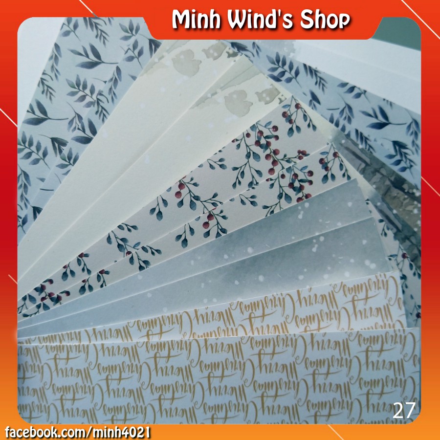 [27] Winter Wonderland 160gsm - Giấy in họa tiết Vintage làm Lovebox, scrapbook, mini album