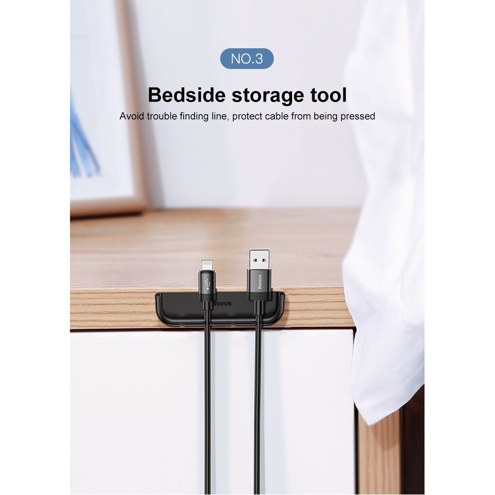 Bộ cố định dây cáp kiêm hỗ trợ dán màn hình Baseus Cable Fixing Magic Tool LV378 cho iPhone X/ XS/ XR/ XS Max