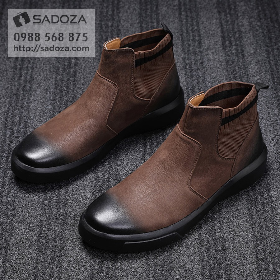 Giày Bốt Nam Da Bò - FREESHIP - Giày Nam Đẹp Chelsea Boot Siêu Cao Cấp Lịch Lãm GNK101