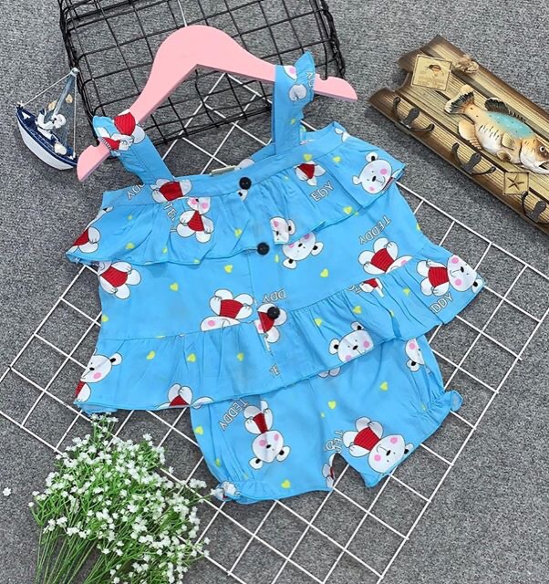 Sỉ bộ lanh cánh tiên cho bé vải lanh thái tone tôn loại 1