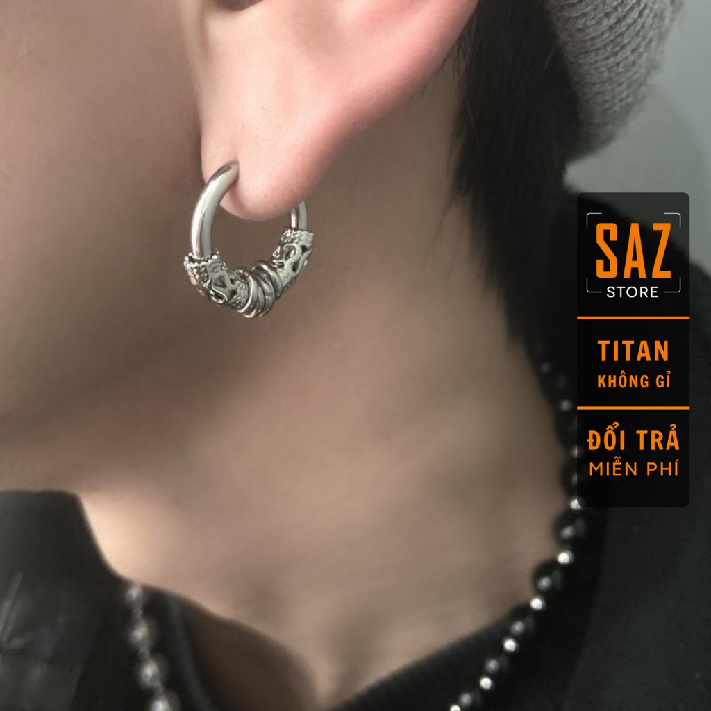 Khuyên tai dạng kẹp Orn Earring nam nữ bông tai SAZ màu bạc đen đơn giản đẹp nhỏ xinh - HT Orn Earring