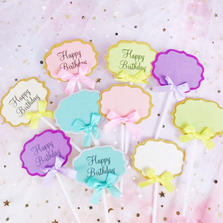Set 5 Que Gắn Chữ Happy Birthday / Đám Cưới Trang Trí Bánh Sinh Nhật Độc Đáo