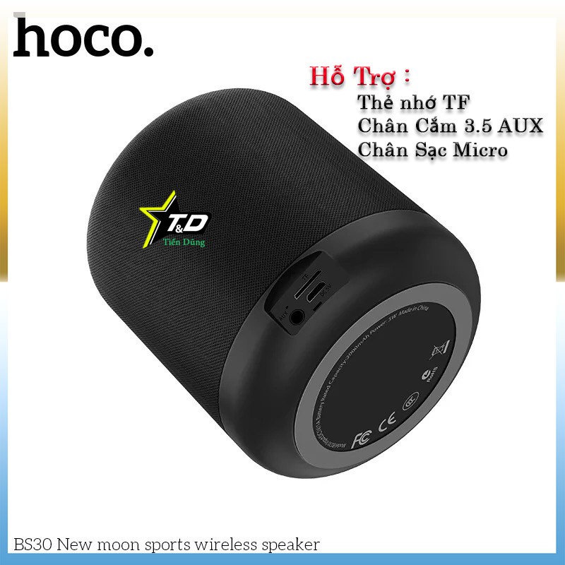 [Mã 2404EL10K giảm 10K đơn 20K] Loa bluetooth hoco bs30 thuận tiện khi di chuyển âm thanh tuyệt vời với 2 màu lựa chọn