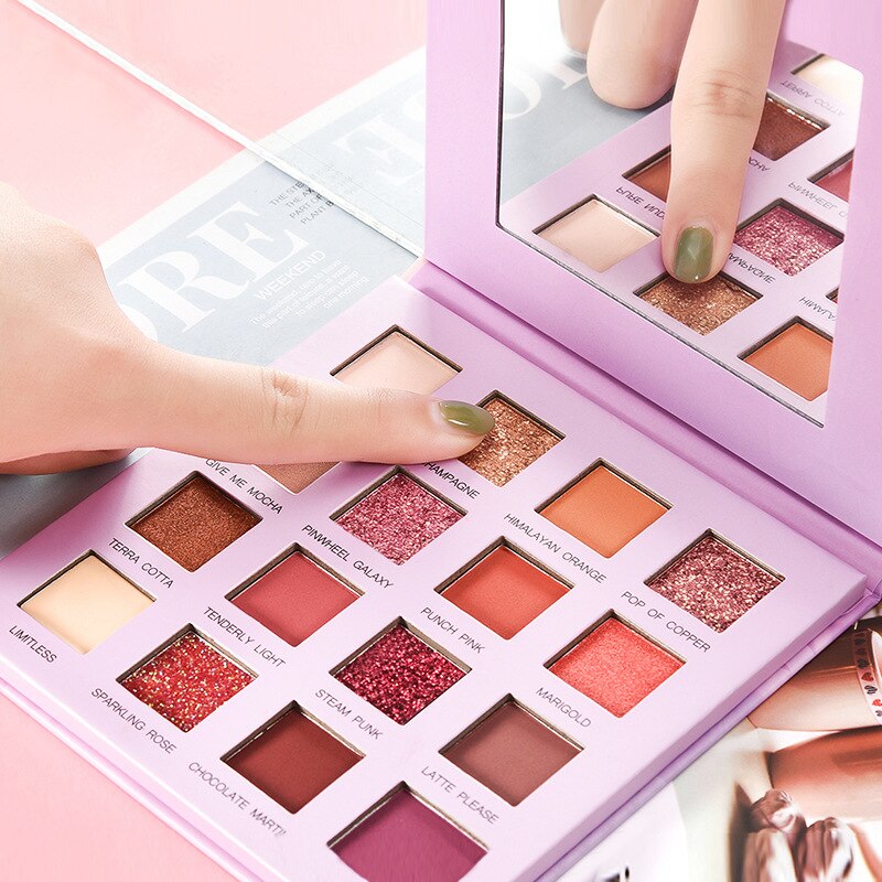 (hàng Mới Về) Bảng Phấn Mắt 16 Màu Lì Lấp Lánh Trang Điểm Cho Nữ | BigBuy360 - bigbuy360.vn