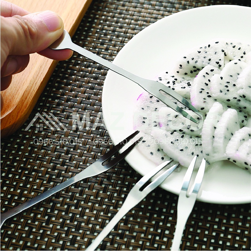 Giá sỉ tại xưởng Bộ 10 chiếc dĩa nĩa inox 2 răng ăn trái cây hoa quả dài 13 cm bền rẻ