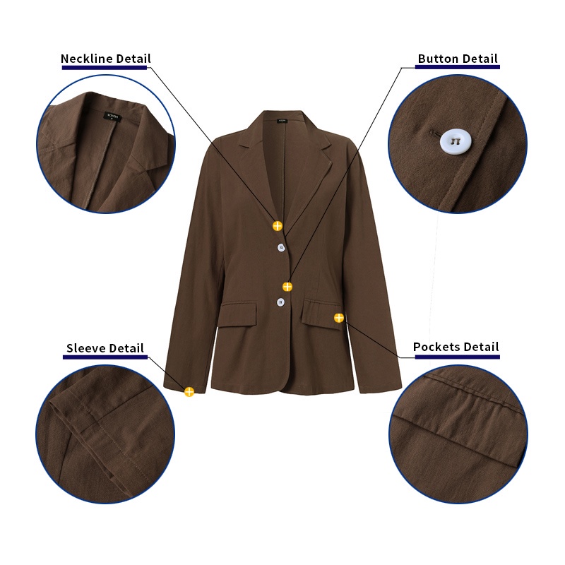 Áo khoác Blazer VONDA dài tay cổ bẻ màu trơn thời trang mùa xuân thu Hàn Quốc cho nữ | BigBuy360 - bigbuy360.vn