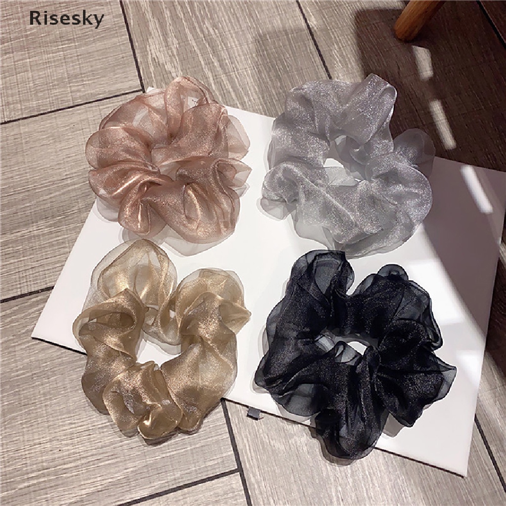 Dây Cột Tóc Scrunchies Co Giãn Thời Trang Cho Nữ Giá Đỡ