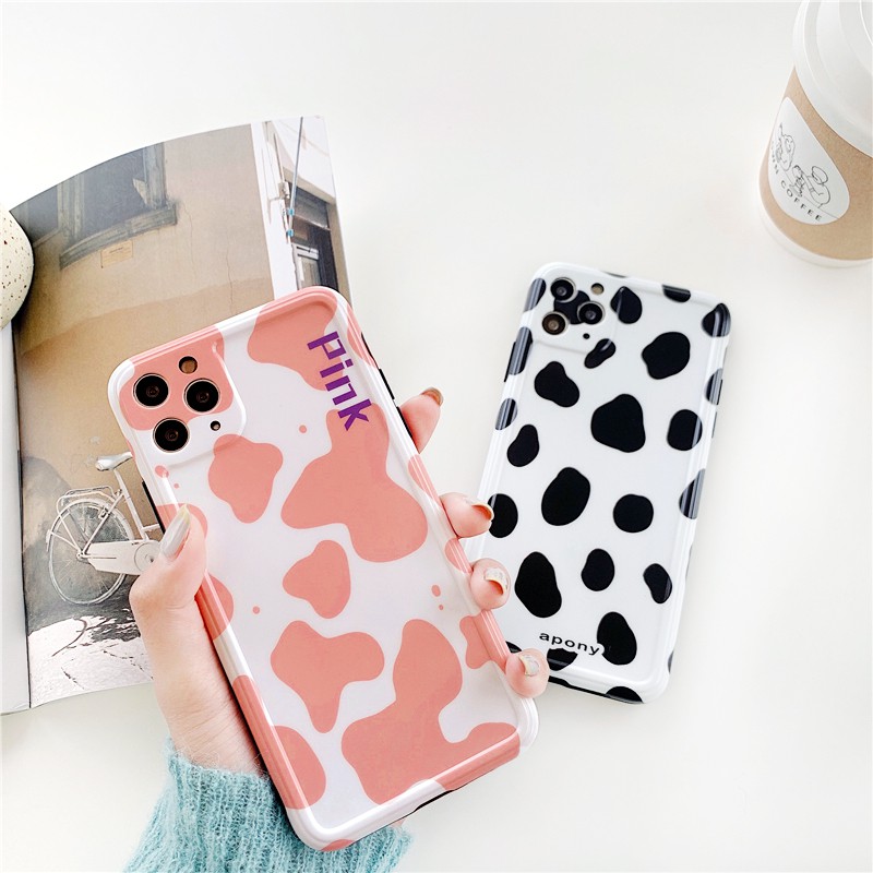 Ốp lưng iphone Bò sữa bóng cạnh vuông 6/6plus/6s/6splus/7/7plus/8/8plus/x/xr/xs/11/12/13/pro/max/plus/promax | BigBuy360 - bigbuy360.vn