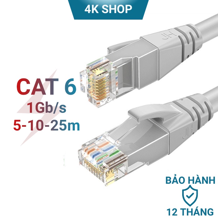 Cáp mạng Cat 6 1000 mbps bấm sẵn hai đầu chính hãng JH