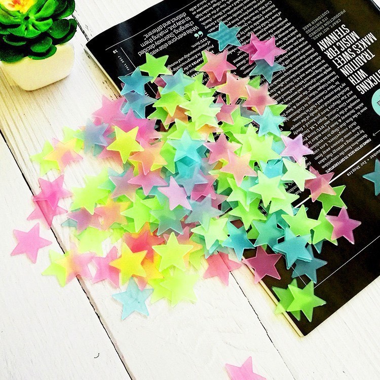Set 100 Ngôi Sao Dạ Quang Dán Tường Trang Trí Phát Sáng Về Đê đẹp -linhkienmayxay