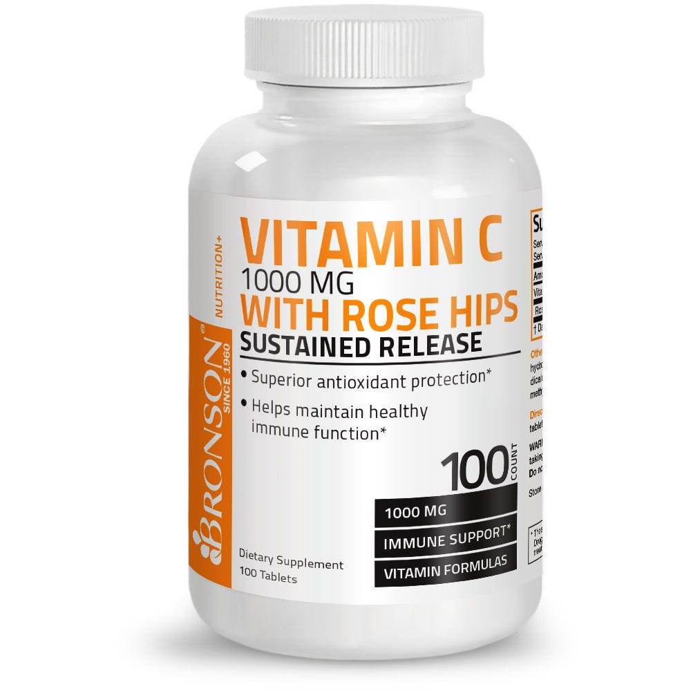 Organic Vitamin C 1000mg SR With Rose Hips - 100 viên Mỹ - Bổ sung Vitamin C