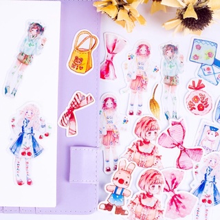 Set 14 sticker cô gái