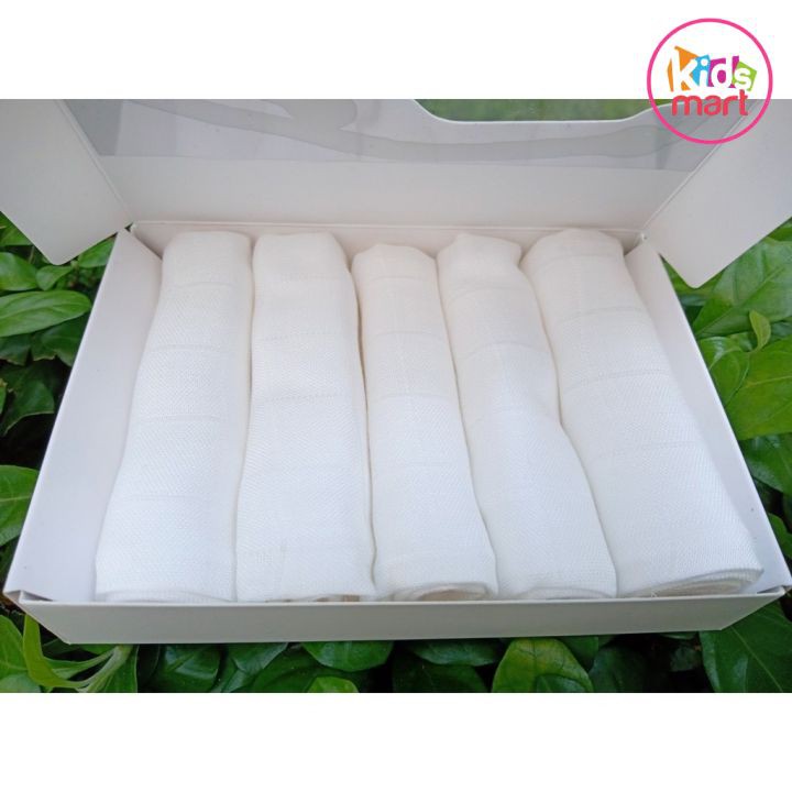 Khăn Sữa Sợi Tre Aiko 30x30cm - 5 Cái/Hộp - 100% Chất Liệu Sợi Tre Mịn Màng,thấm hút tốt mềm mại cho bé {Giá Siêu Tốtt}
