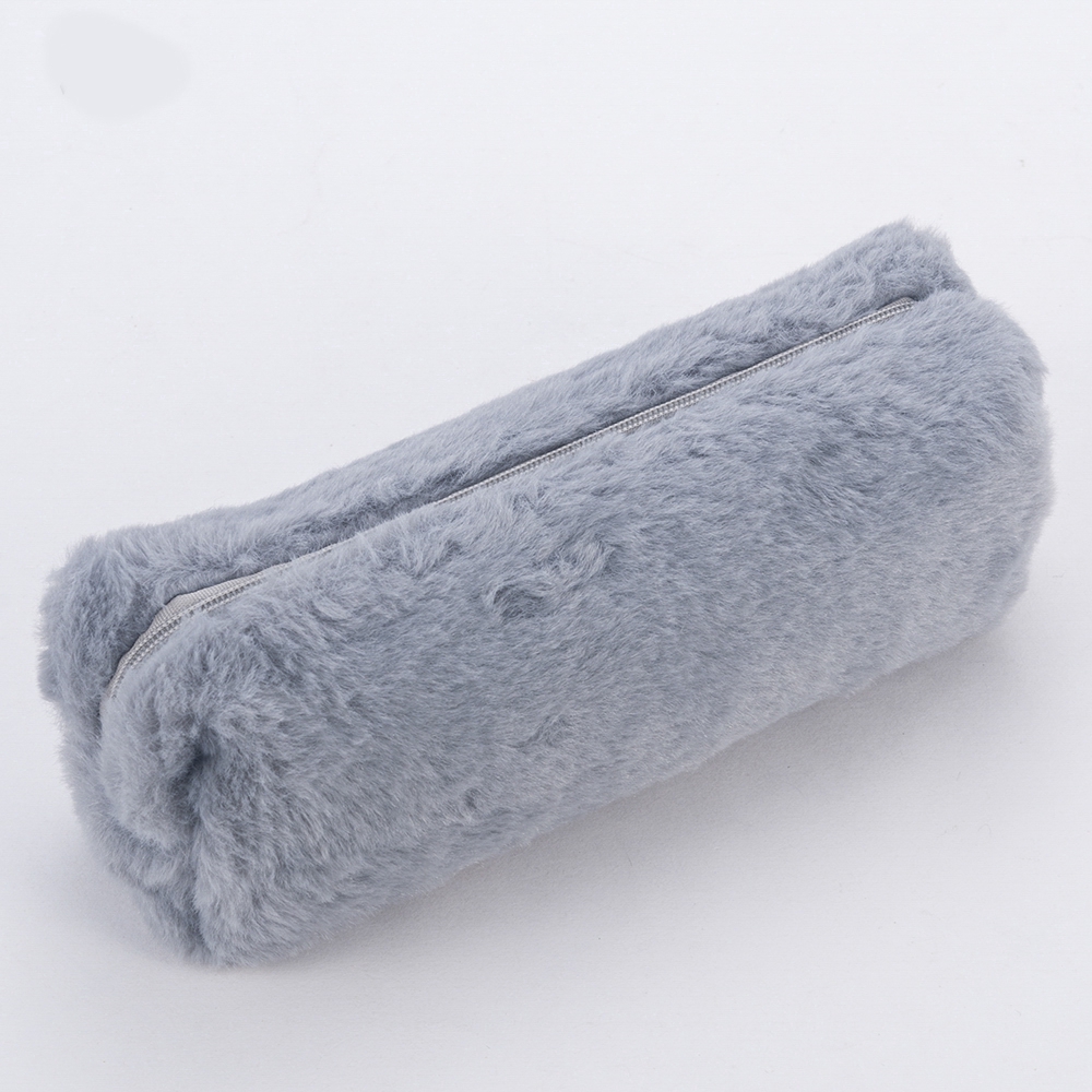 Hộp đựng bút chì và đồ trang điểm bằng vải lông có khóa kéo tiện lợi